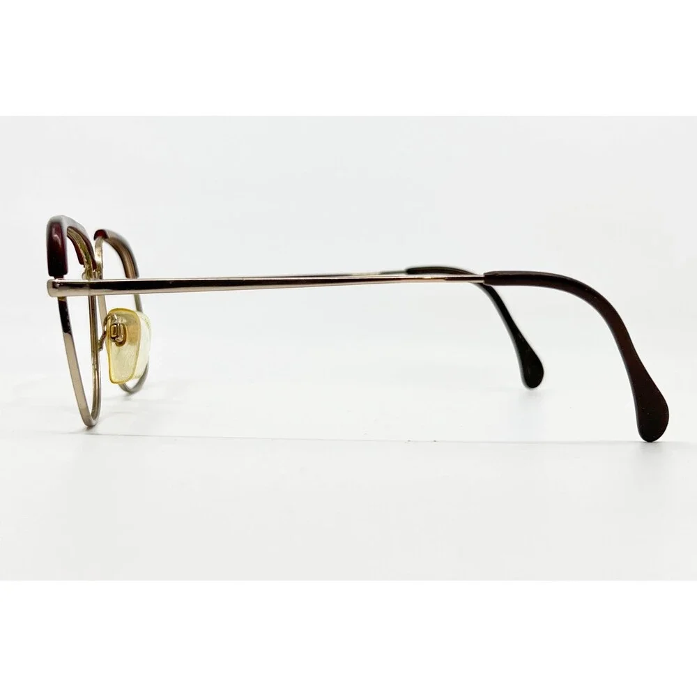 Metzler Eyeglasses Frames Mens Gold Brown Vintage Germany 54-16-135